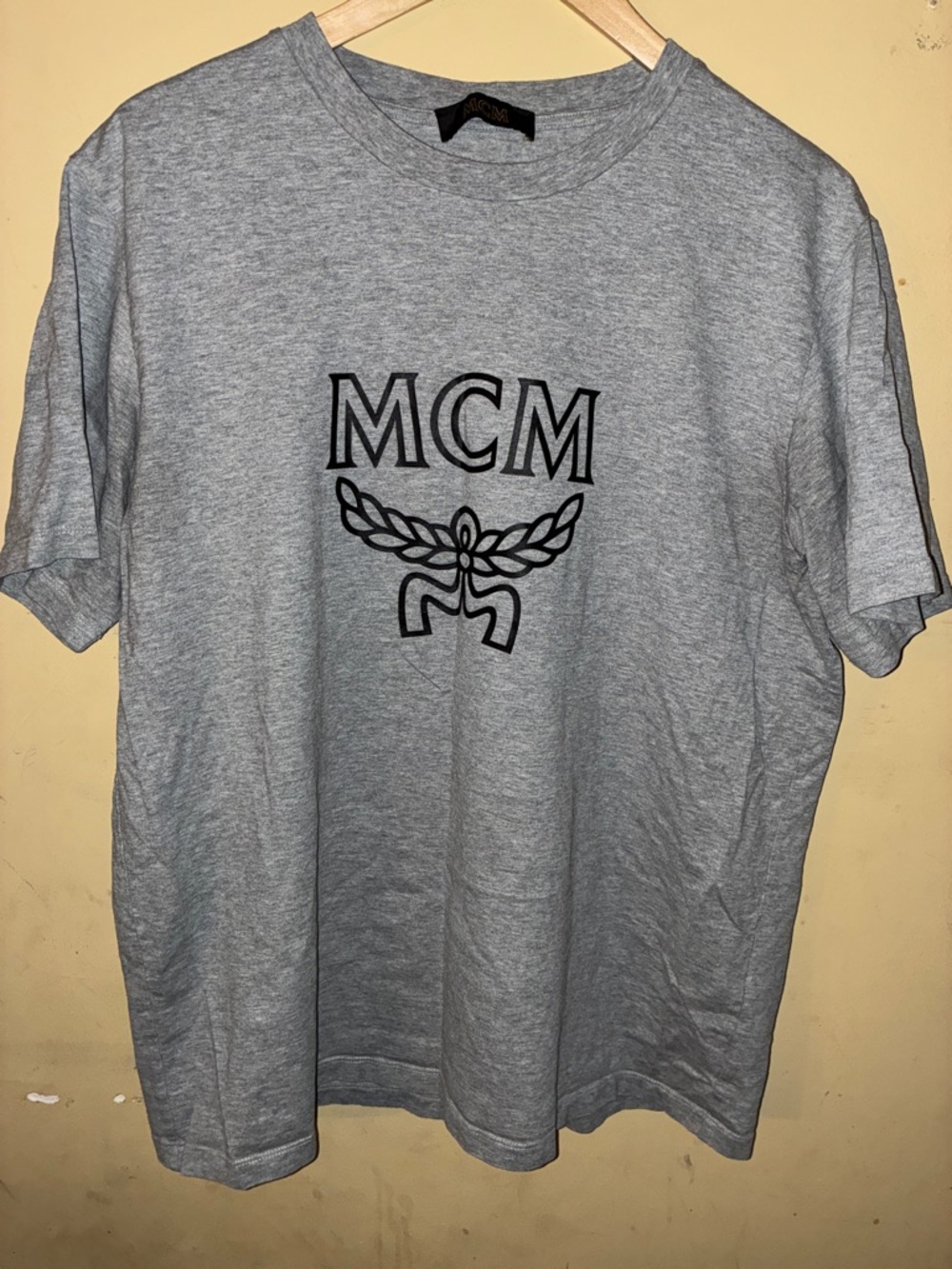 MCM Men’s Light Gray Short Sleeve Logo Tee